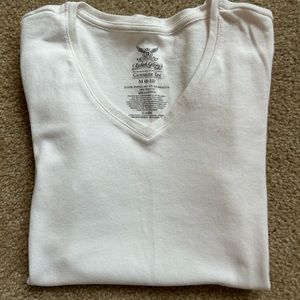 Genuine Tee by Faded Glory white Medium size 8-10, 100% cotton made in Nicaragua